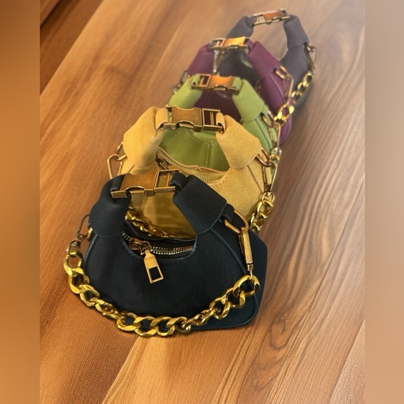 Burgundy Mini Bag with Chunky Chain - Picture 5 of 6